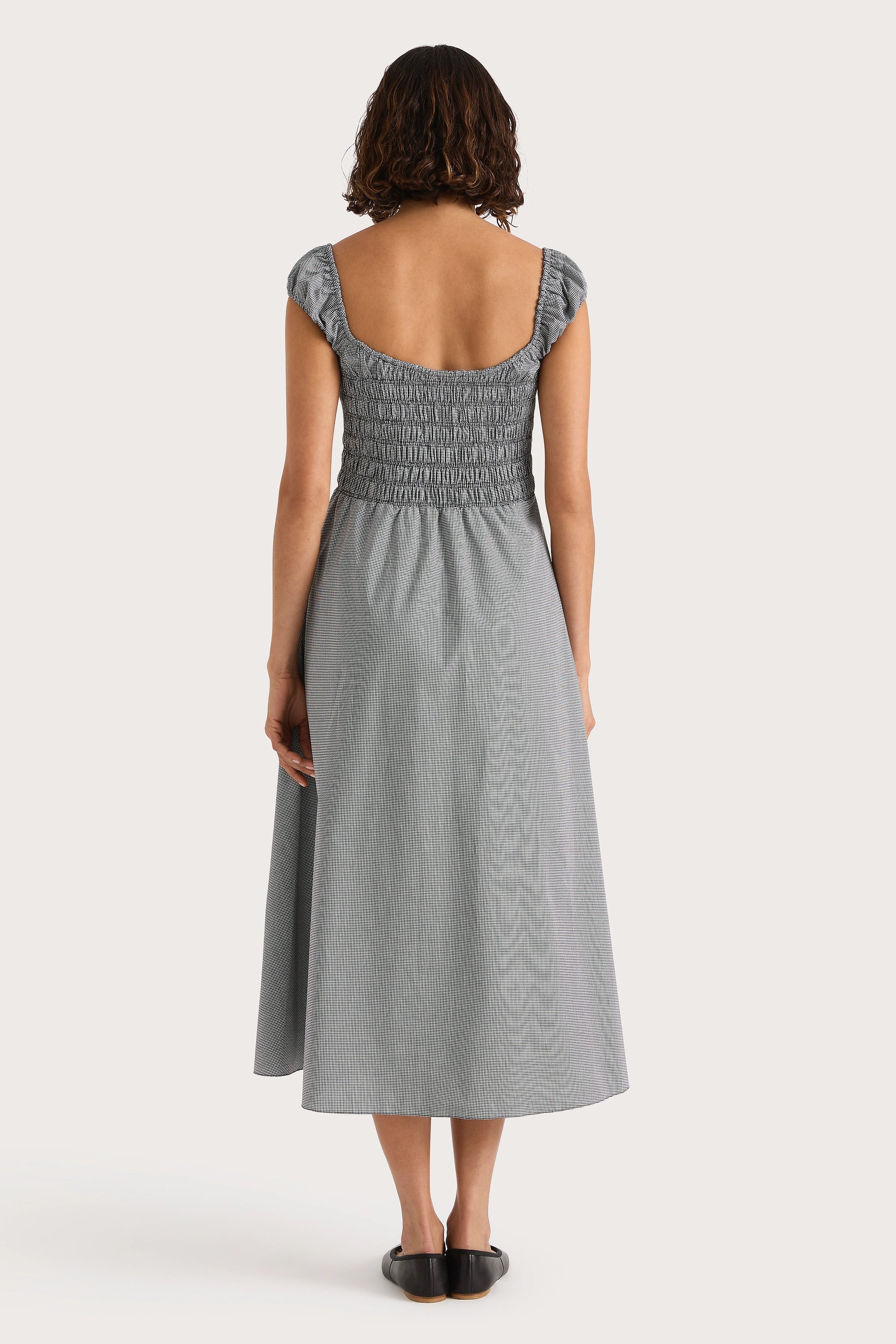 Amelie Midi Dress Gingham Black - Final Sale - Image 5