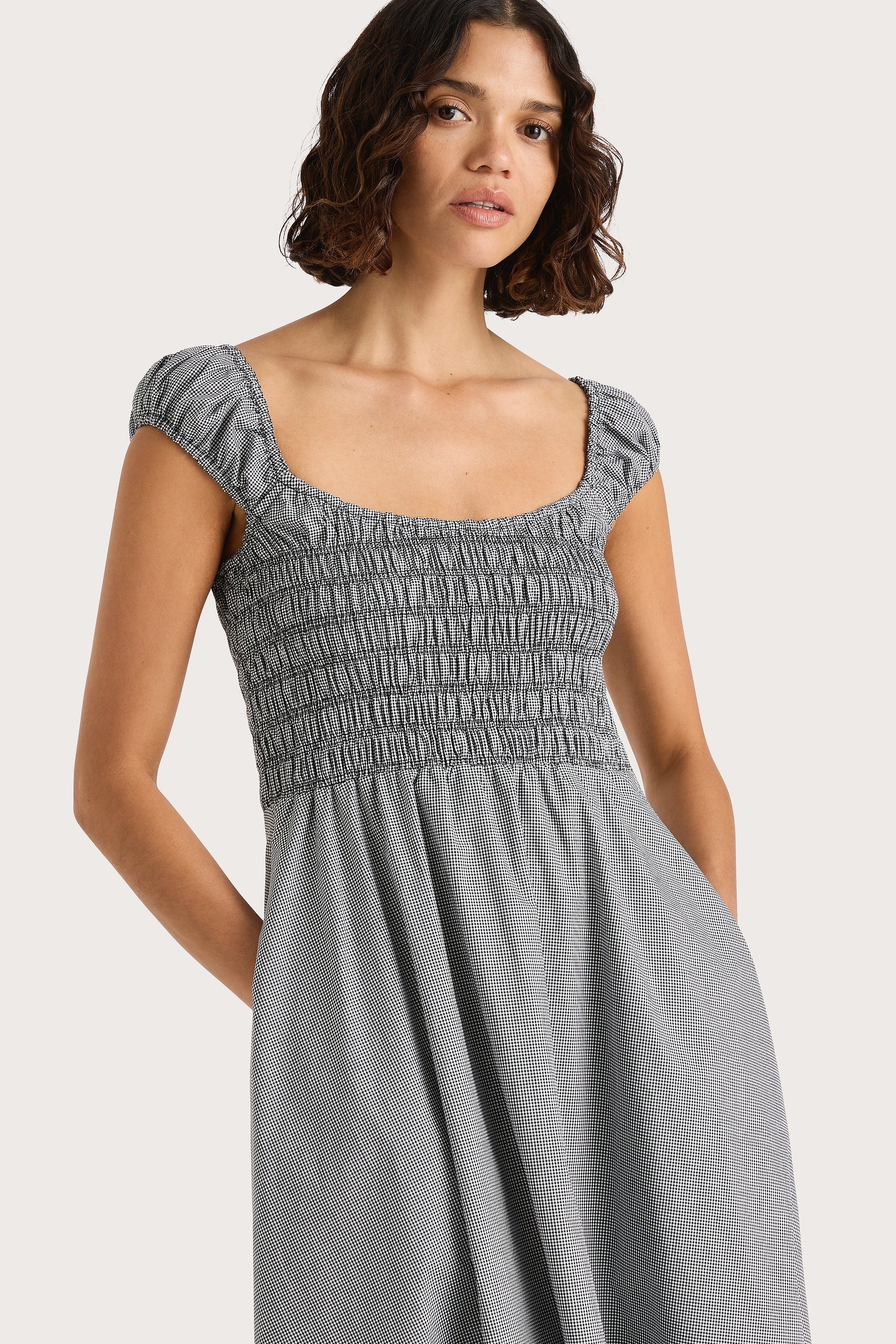 Amelie Midi Dress Gingham Black - Final Sale - Image 6