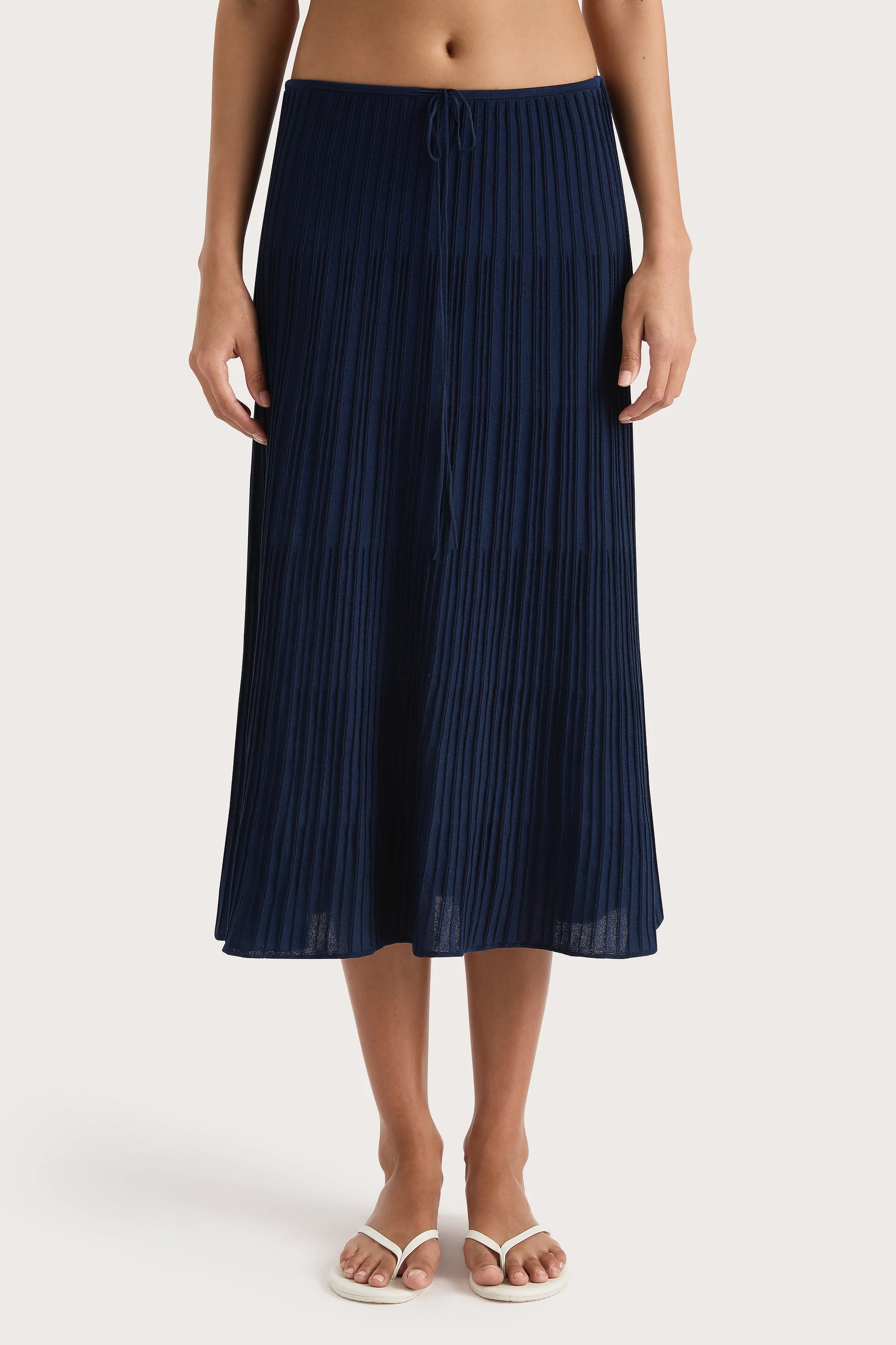 Citara Drawstring Midi Skirt Navy - Final Sale - Image 3