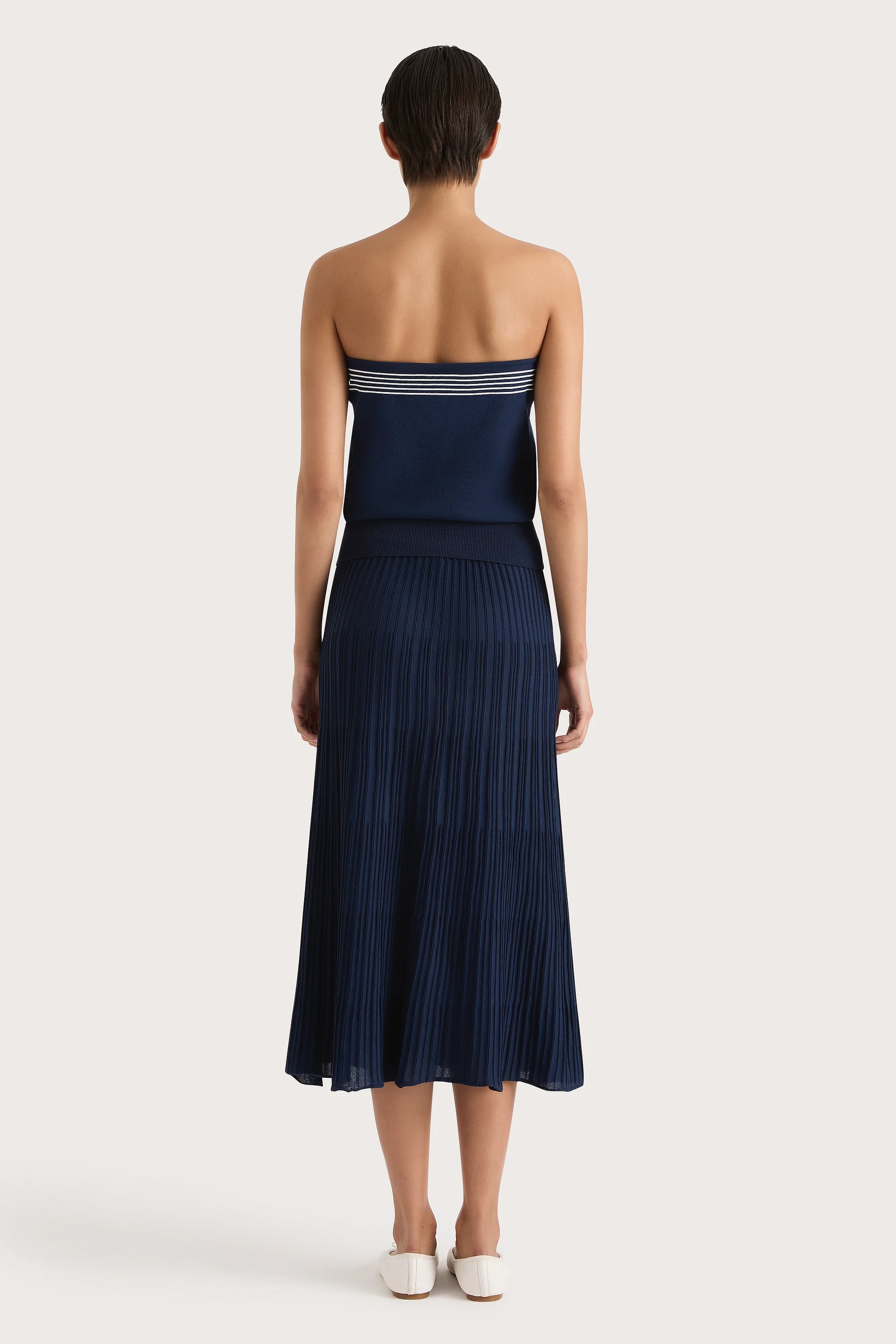 Citara Drawstring Midi Skirt Navy - Final Sale - Image 6