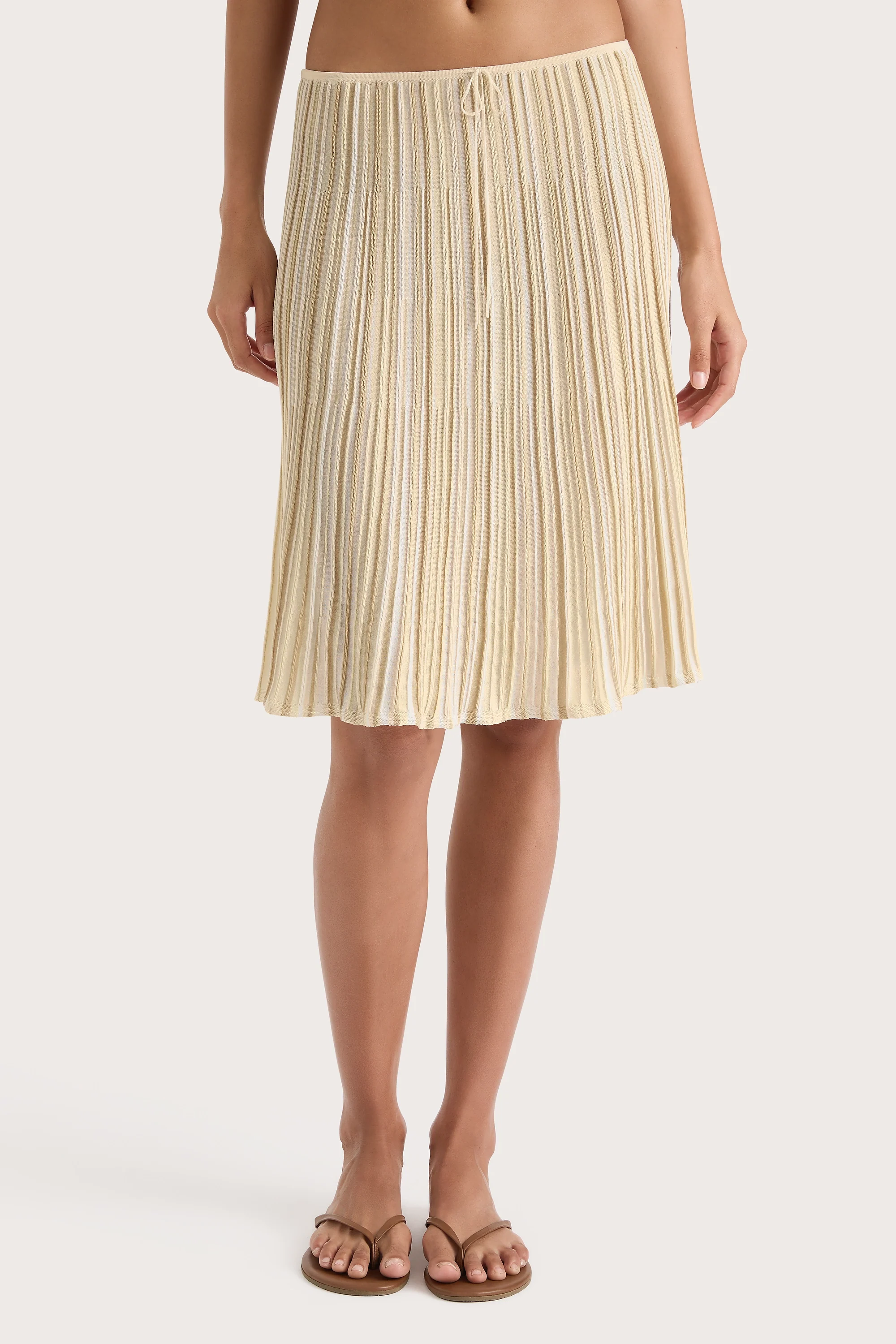 Citara Drawstring Skirt Butter Stripe - Final Sale - Image 4