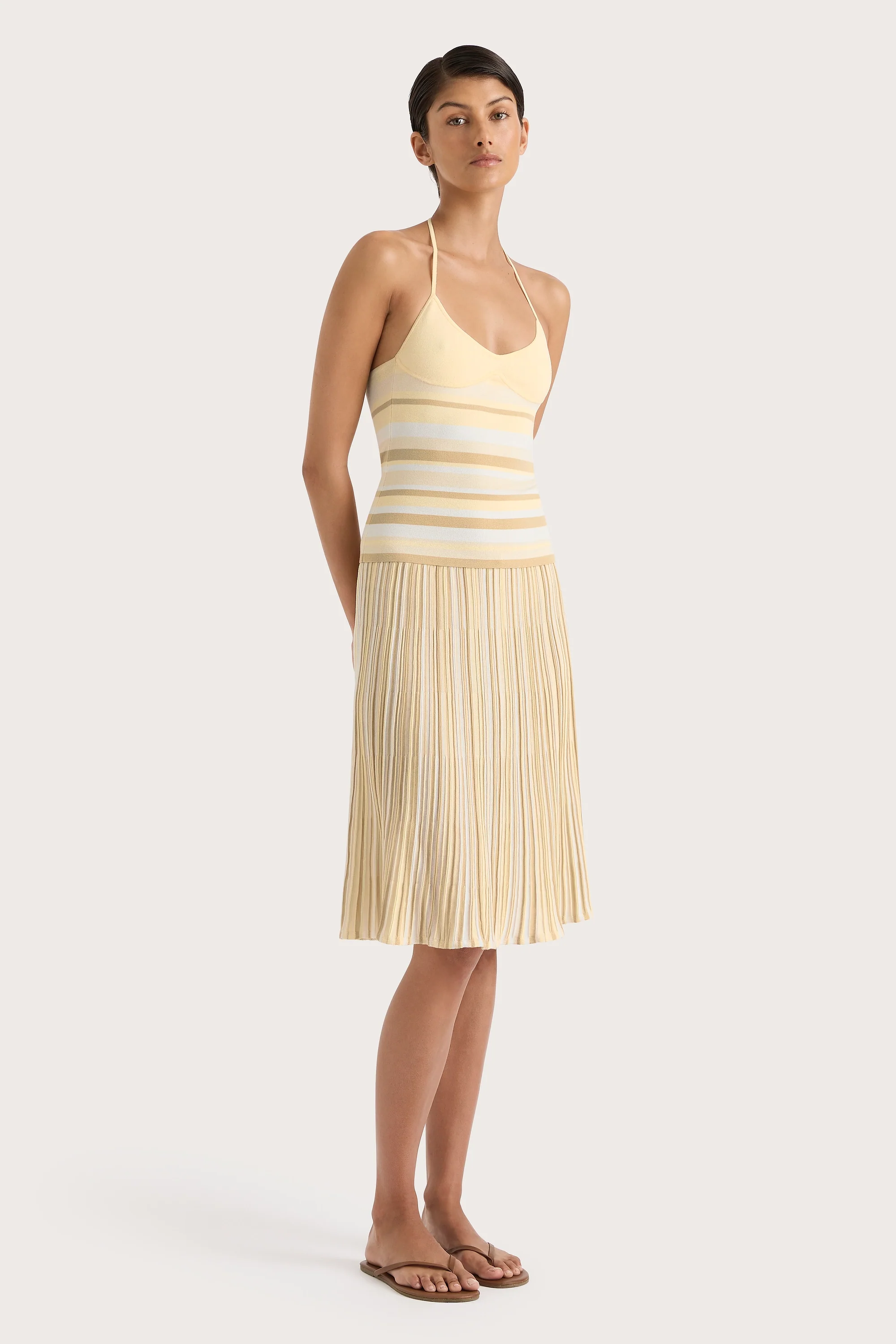 Citara Halter Top Butter Stripe - Final Sale - Image 3