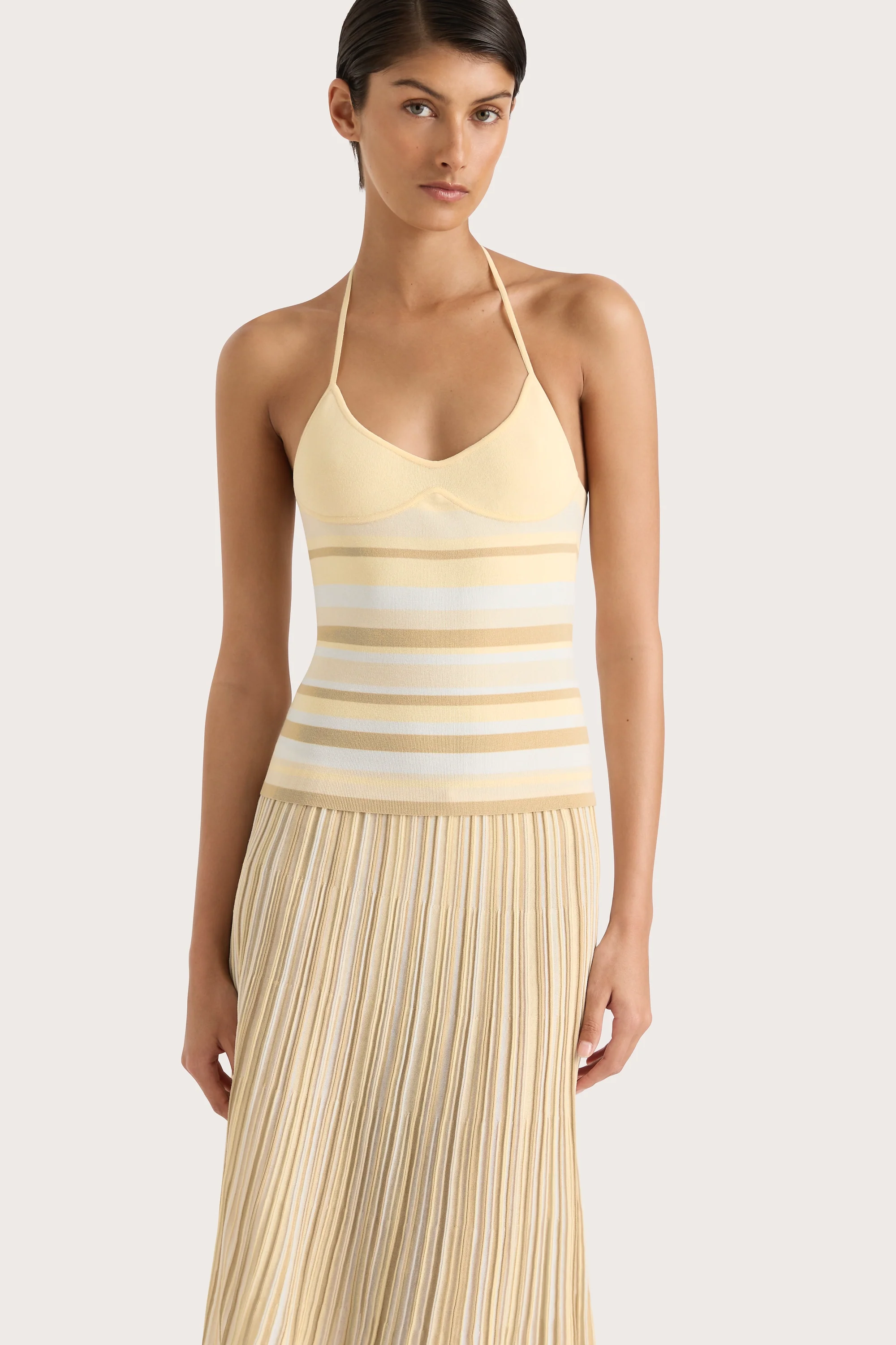 Citara Halter Top Butter Stripe - Final Sale - Image 4