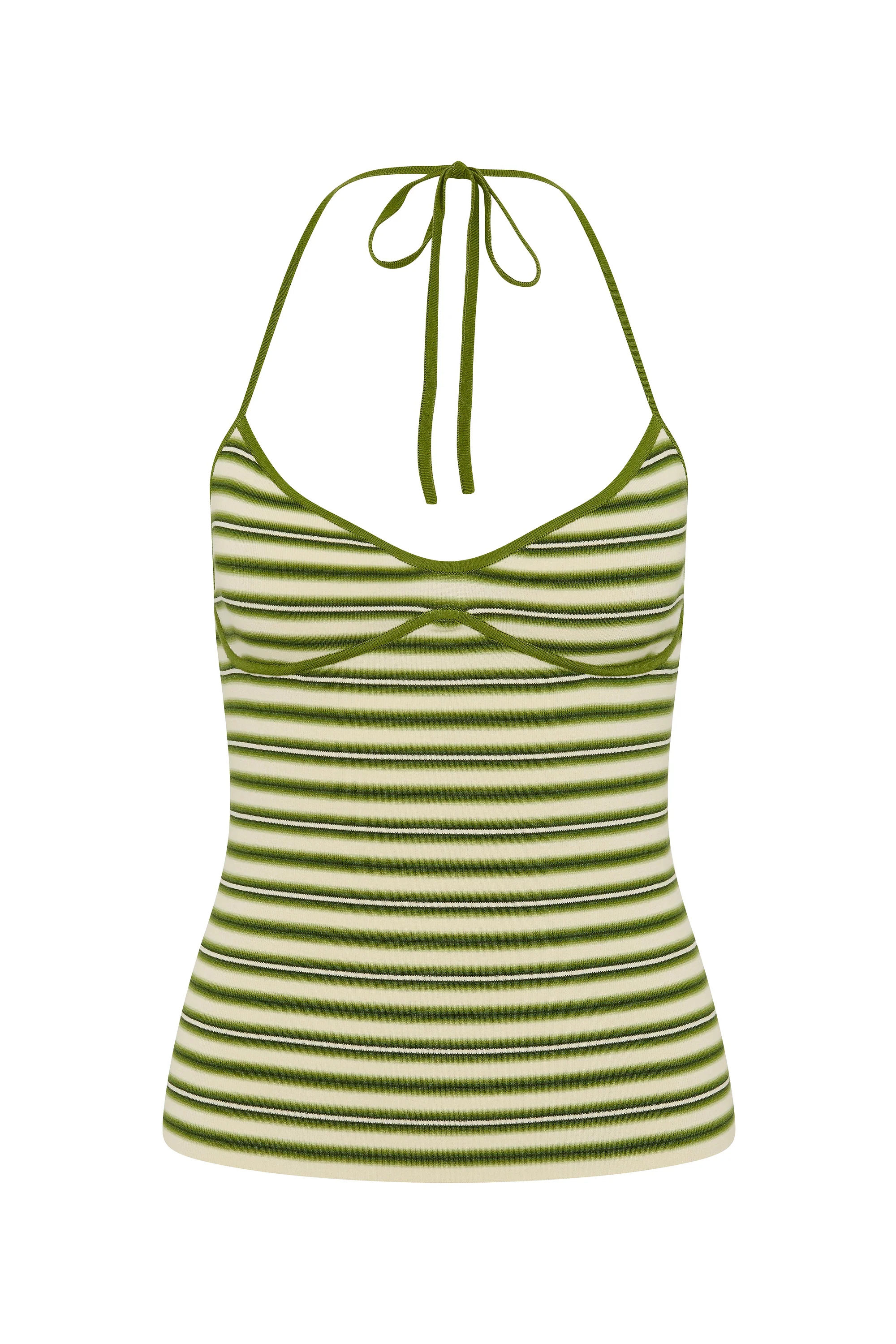 Citara Halter Top Ombre Stripe Micro Juniper - Image 12