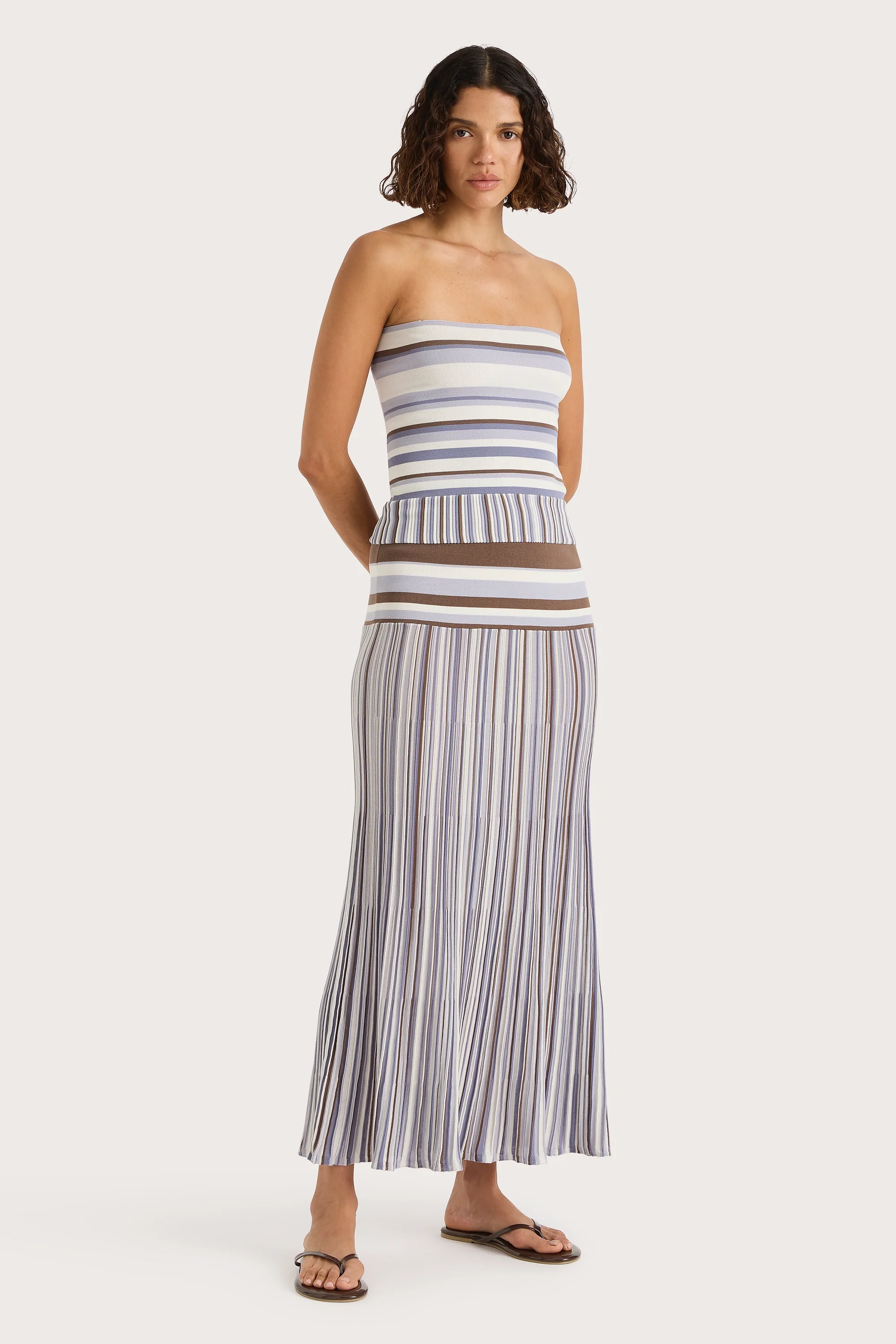 Citara Strapless Top Pale Blue Stripe - Final Sale - Image 7