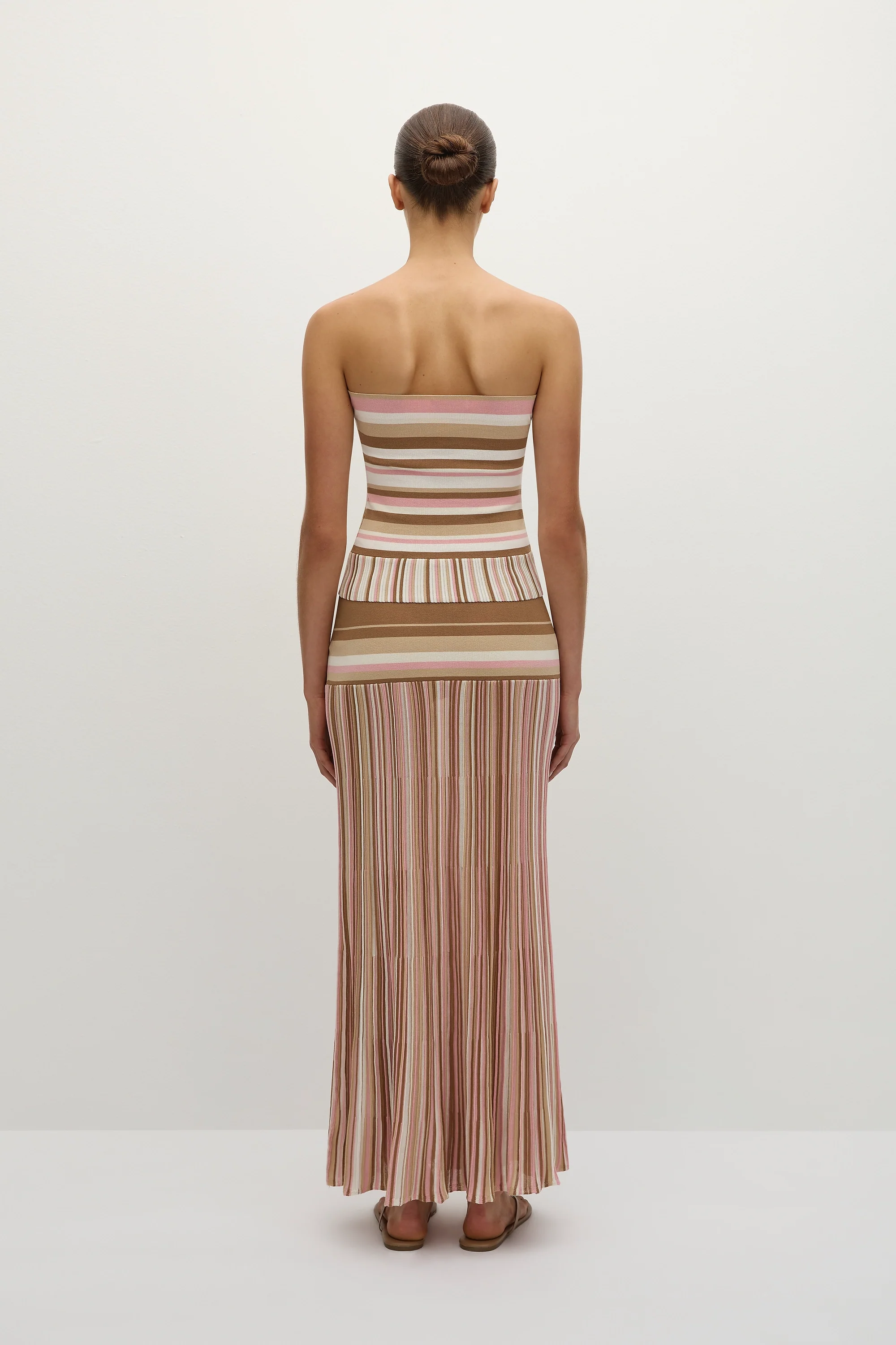 Citara Strapless Top Puce Sepia Stripe - Final Sale - Image 4