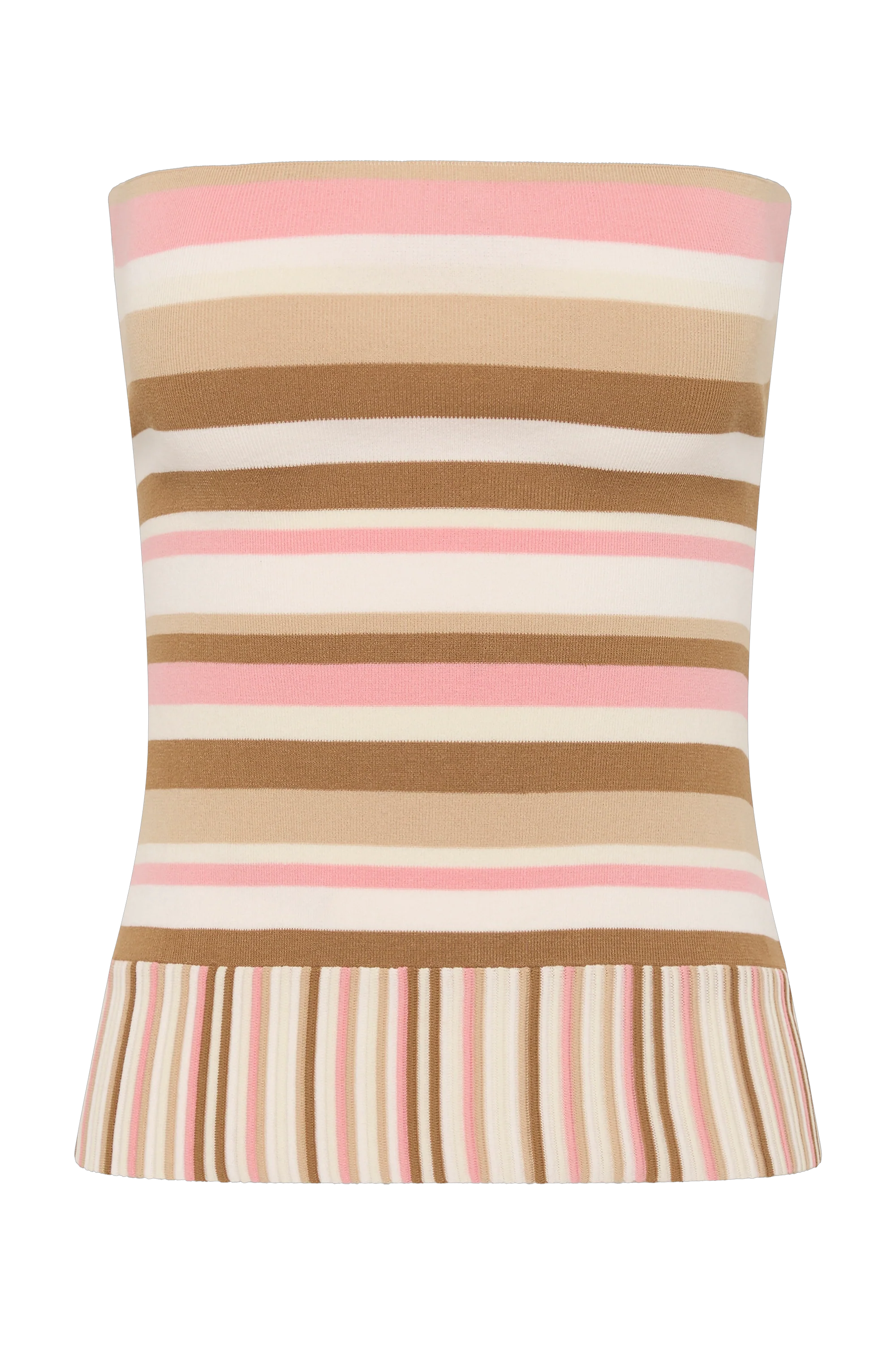 Citara Strapless Top Puce Sepia Stripe - Final Sale - Image 6