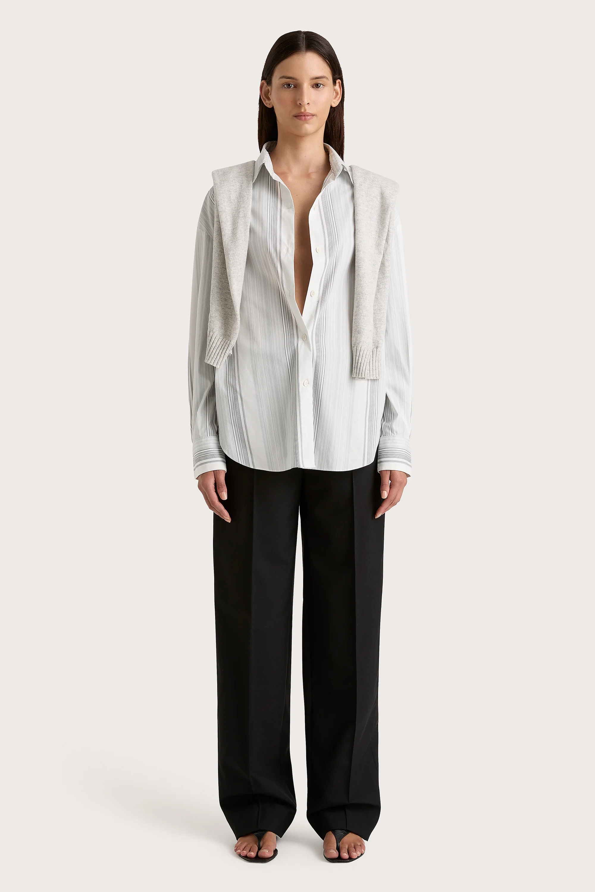En Vau Shirt Striped Soft Blue - Final Sale - Image 7