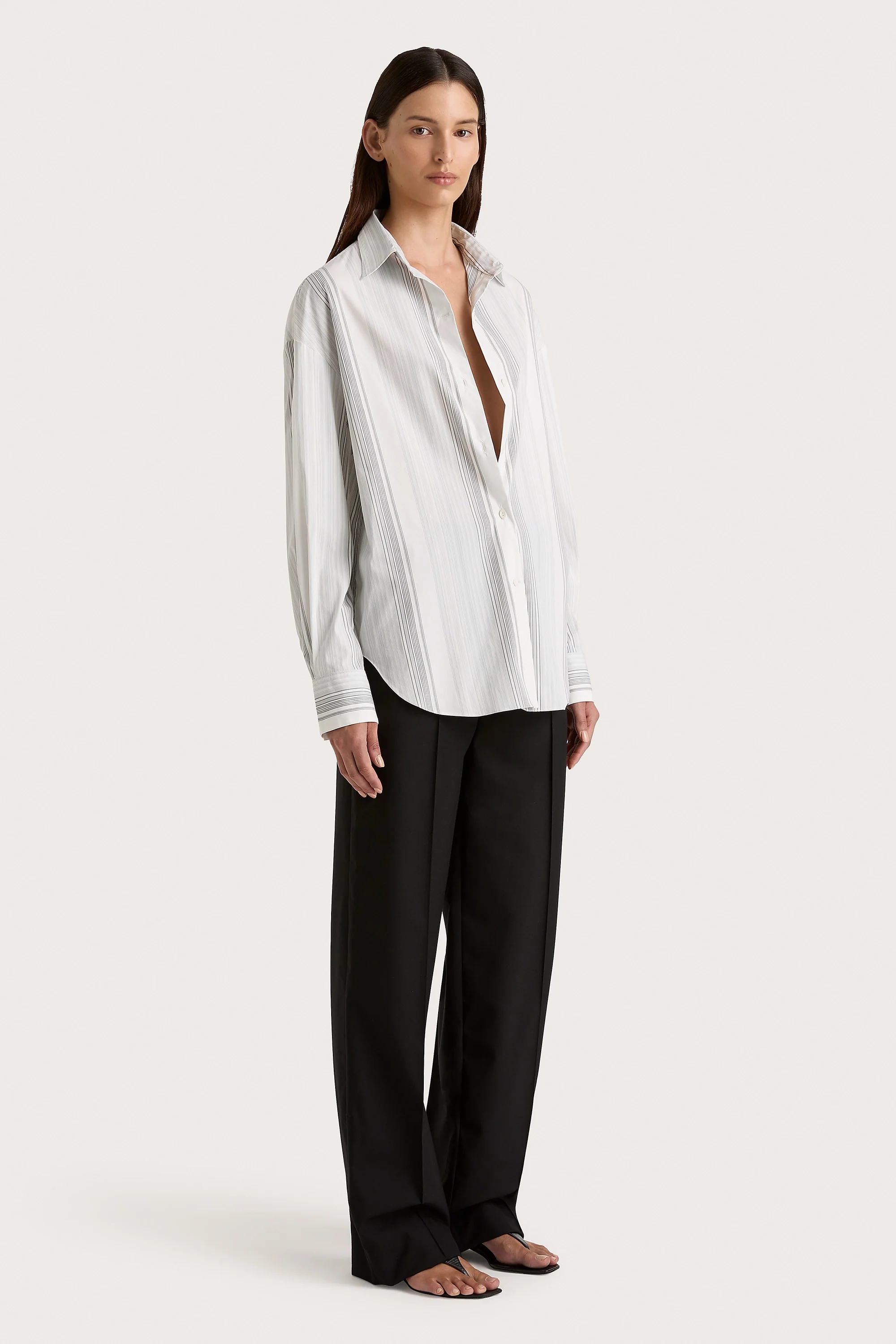 En Vau Shirt Striped Soft Blue - Final Sale - Image 8