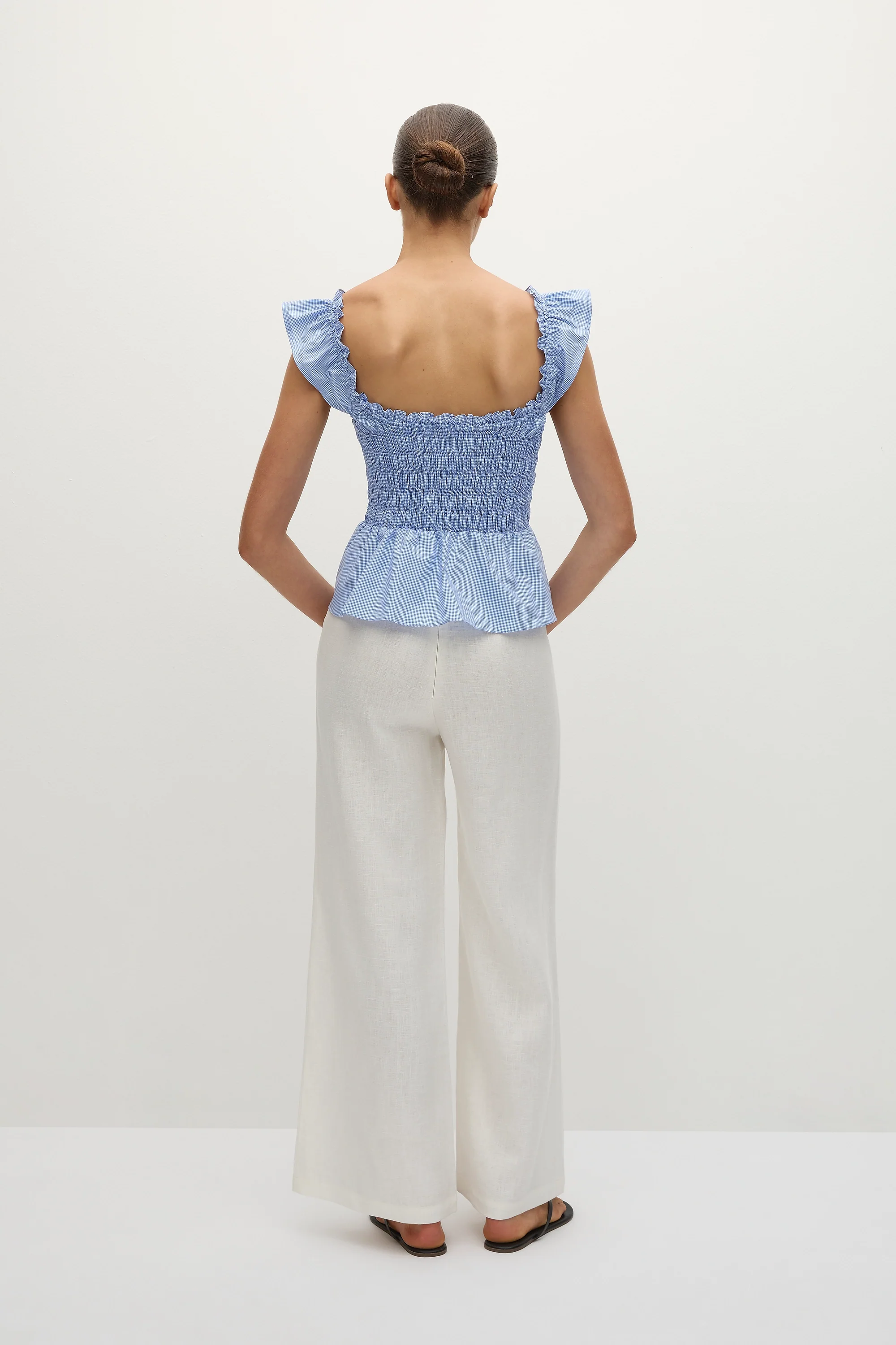 Eudora Top Micro Gingham Soft Blue - Final Sale - Image 4