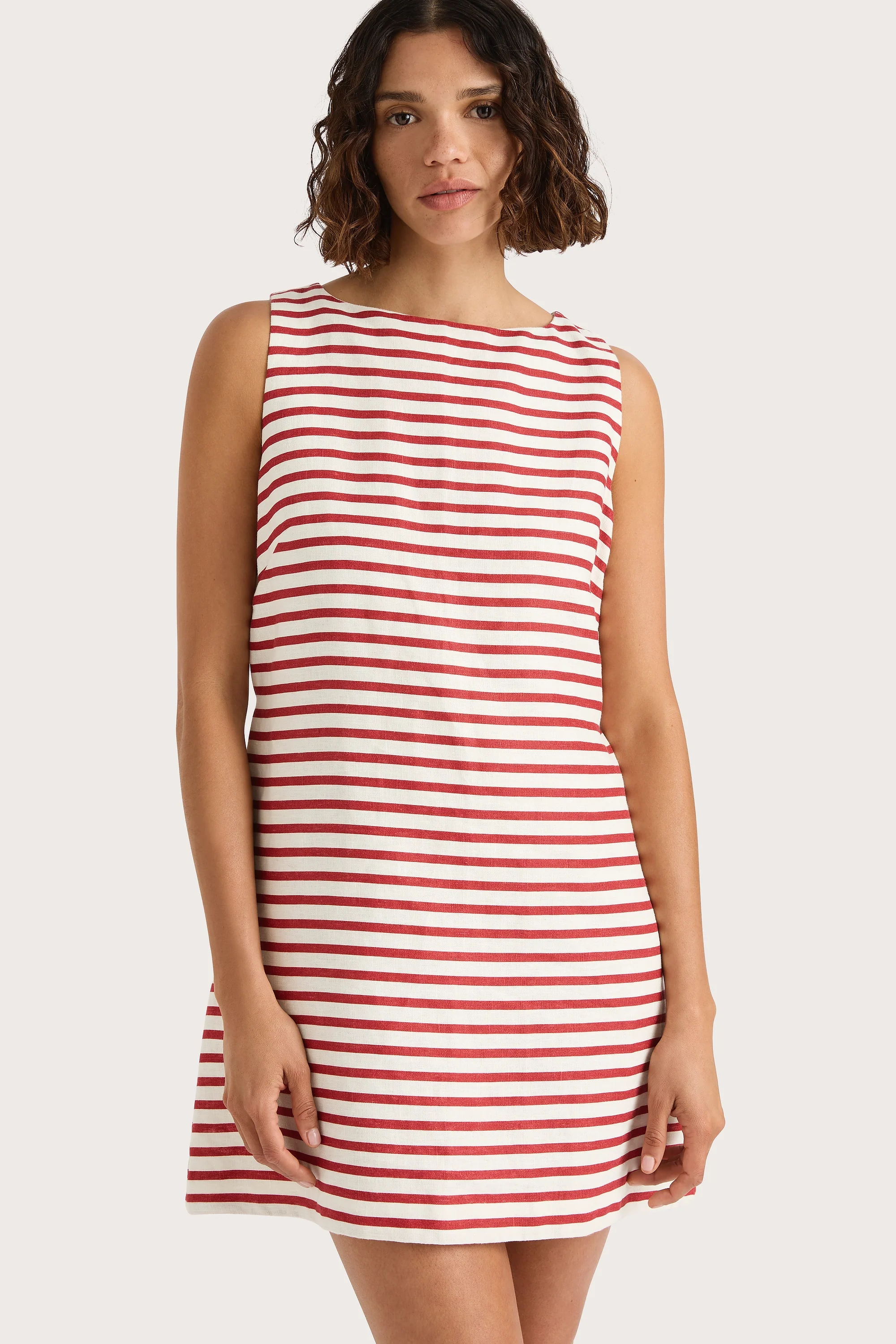 Kelly Mini Dress Breton Stripe Red - Final Sale - Image 4