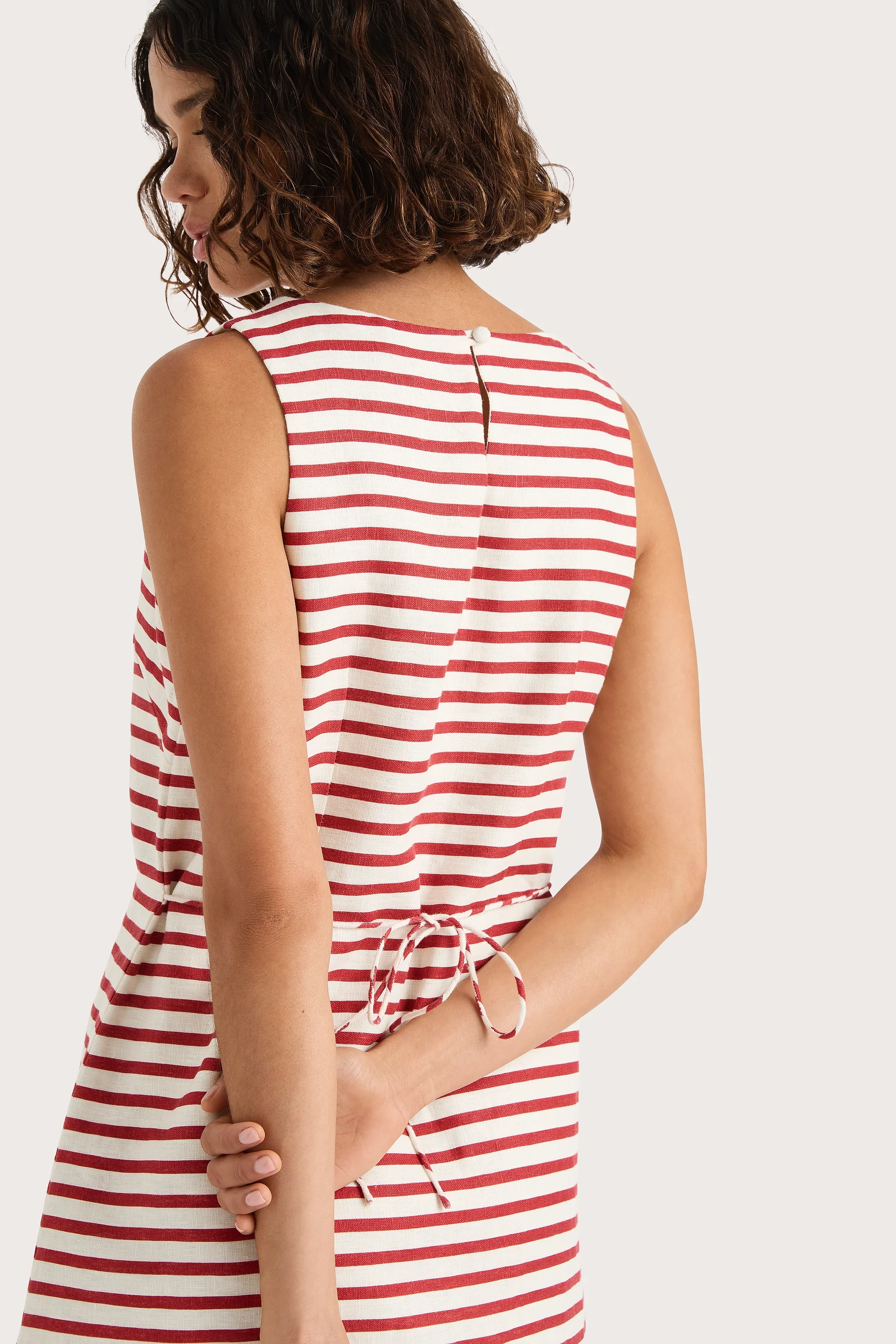 Kelly Mini Dress Breton Stripe Red - Final Sale - Image 5