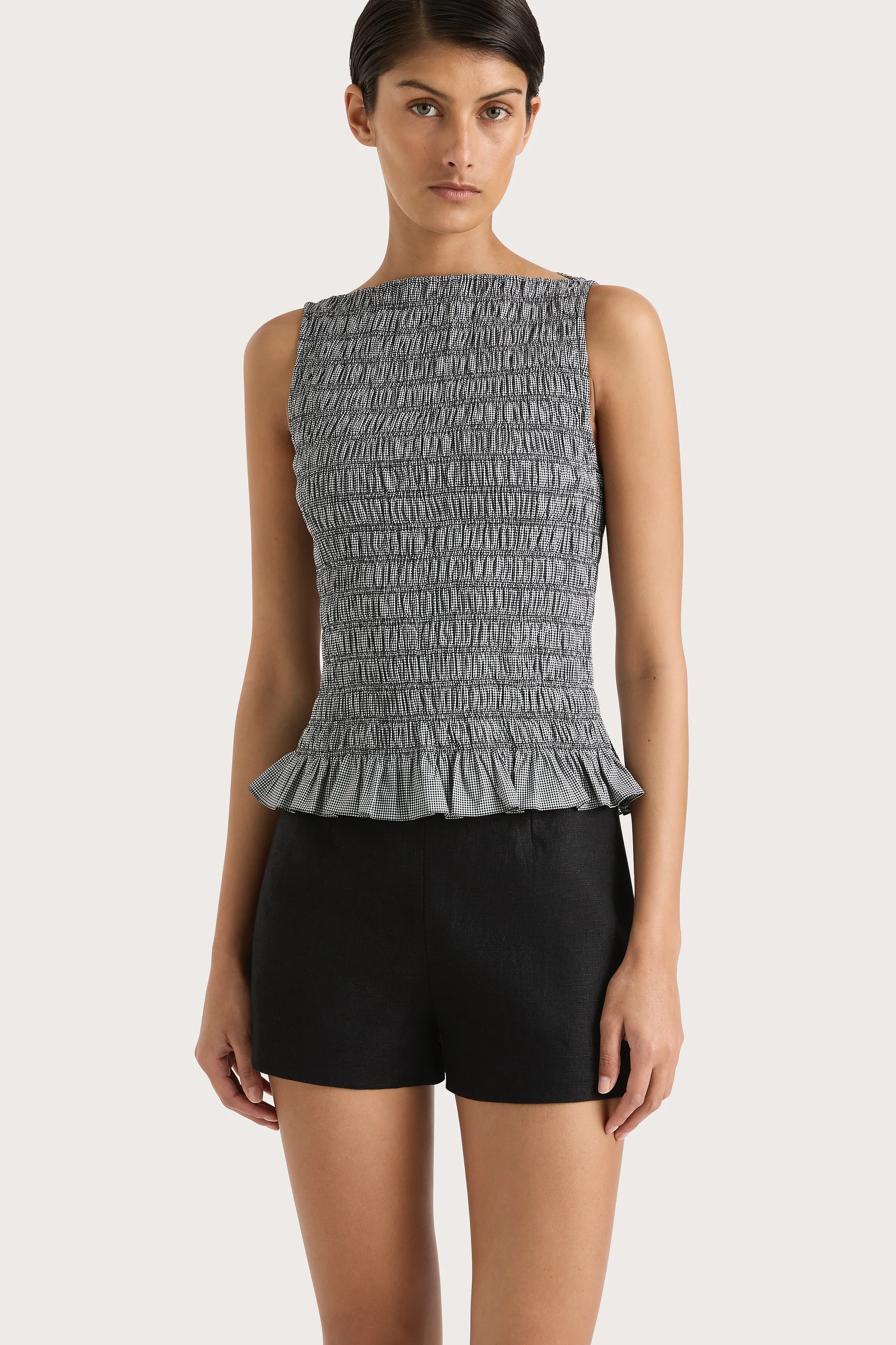 Margot Top Gingham Black - Final Sale - Image 3