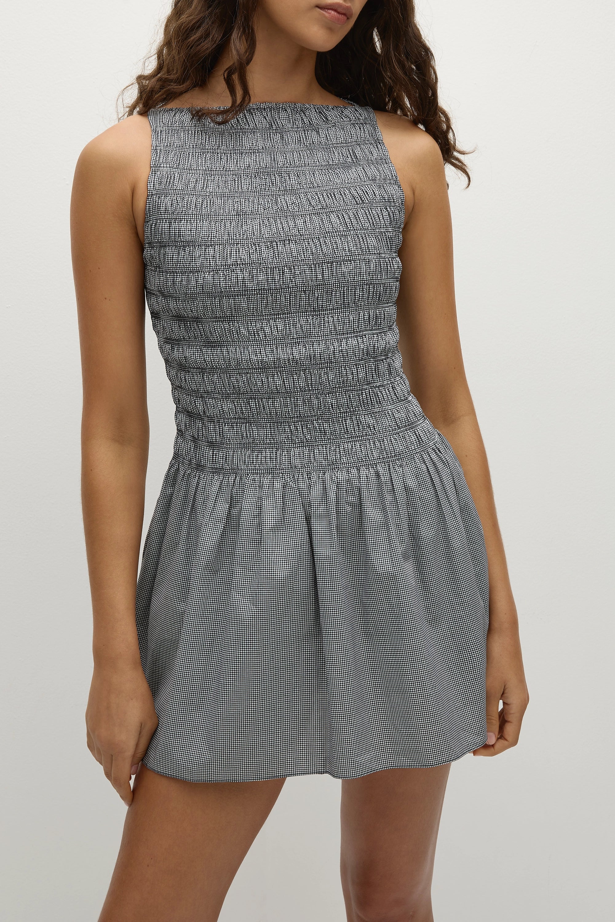 Noa Mini Dress Gingham Black - Final Sale - Image 4