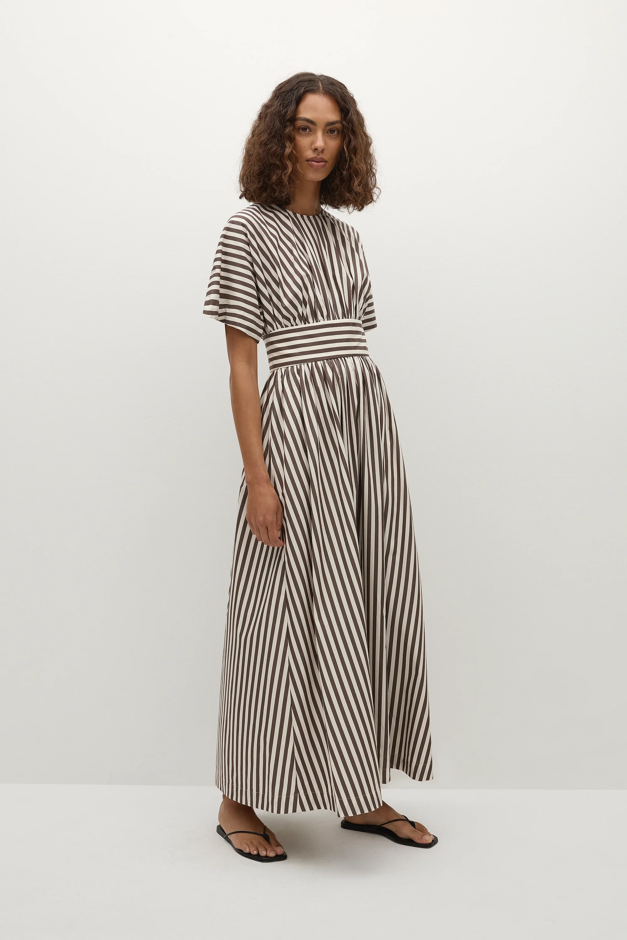 Oda Maxi Dress Norway Stripe Espresso - Final Sale - Image 3