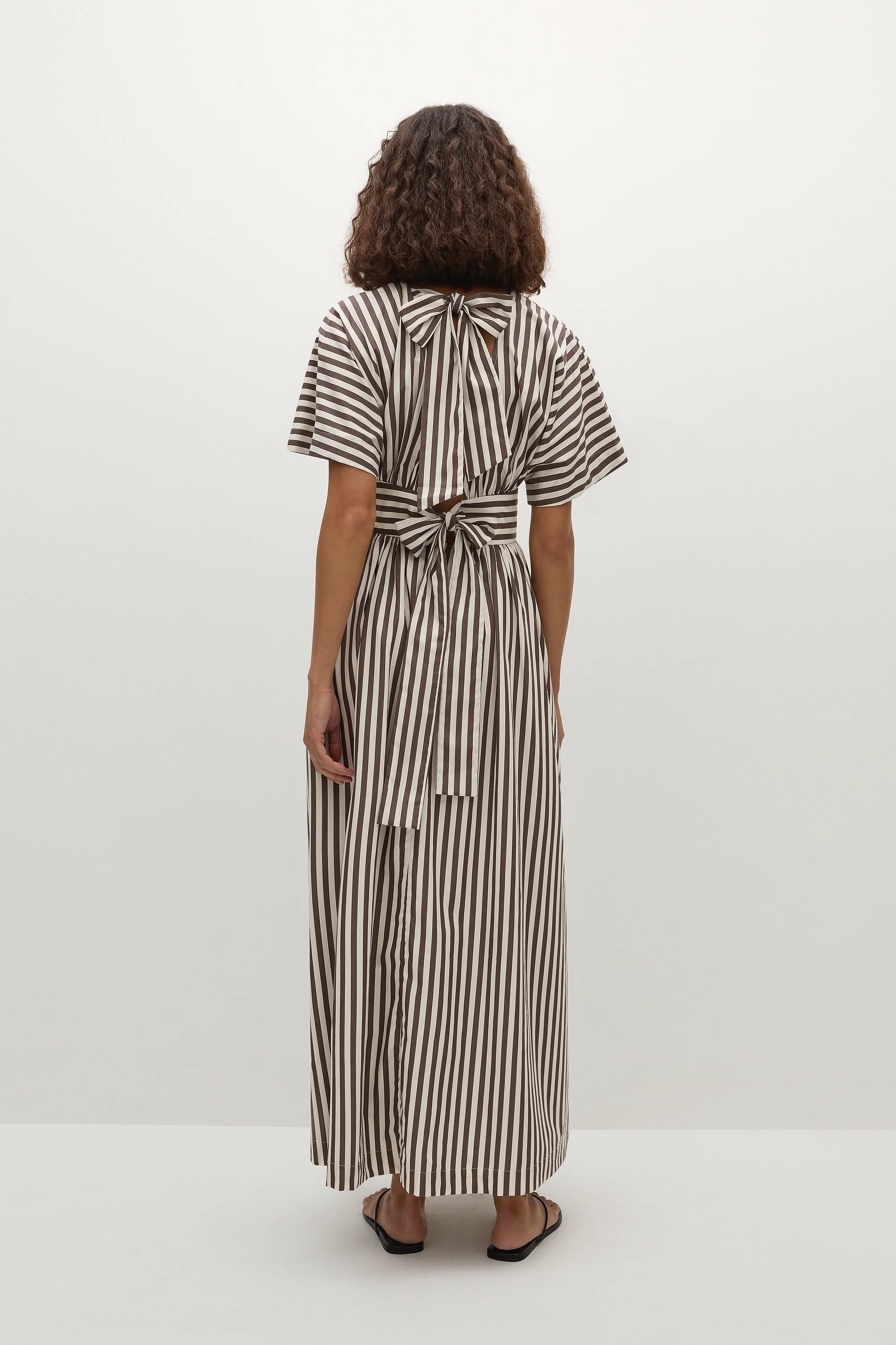 Oda Maxi Dress Norway Stripe Espresso - Final Sale - Image 4