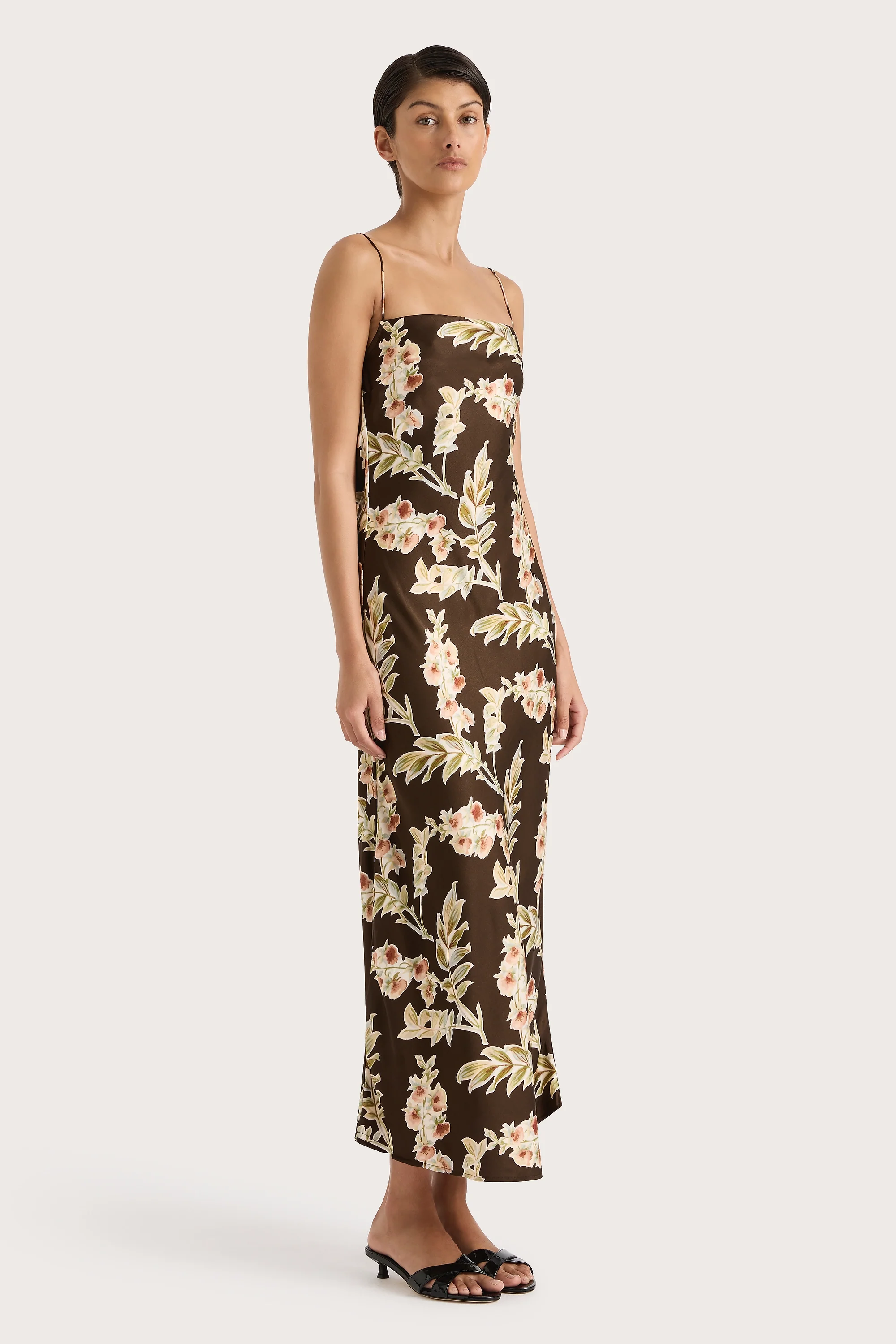 Yolaine Midi Dress Jardin Floral Chocolate - Final Sale - Image 4